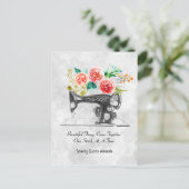 naaimachine zwart wit briefkaart (Staand voorkant)