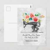 naaimachine zwart wit briefkaart (Voorkant / Achterkant)