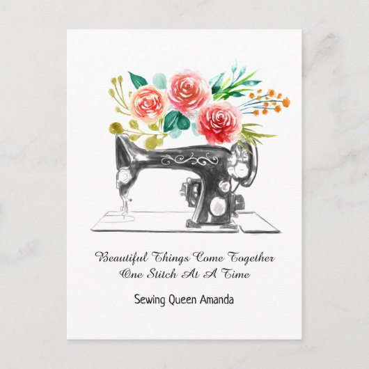 naaimachine zwart wit Briefkaart (Voorkant)