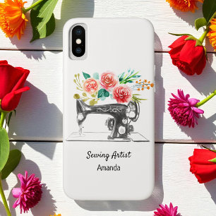 Naaimachine zwart-wit driekwart Case-Mate iPhone case