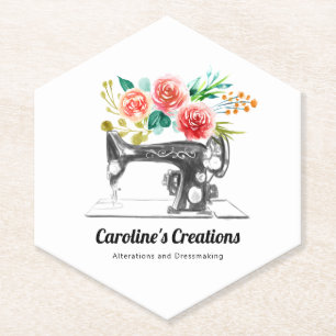 Naaimachine Zwart Wit Naaisters Tailor Kartonnen Onderzetters