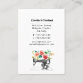 Naaimachine zwart wit rode naaister visitekaartje (Achterkant)