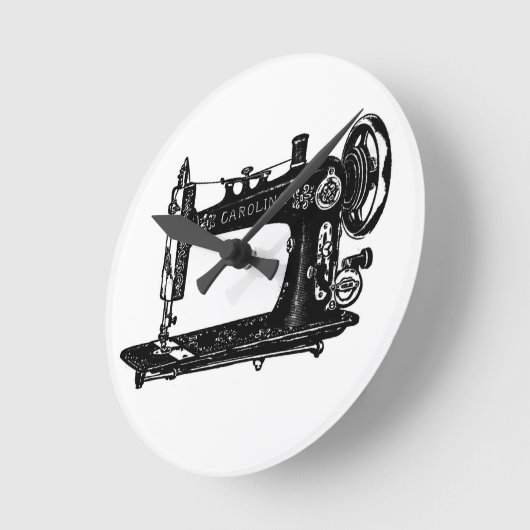 naaimachine zwart-wit ronde klok (Hoek)