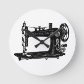 naaimachine zwart-wit ronde klok (Voorkant)