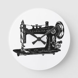 naaimachine zwart-wit ronde klok