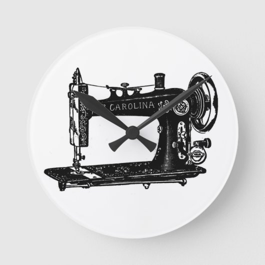 naaimachine zwart-wit ronde klok (Voorkant)