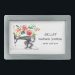 Naaimachine zwart, zeemleder wit gesp<br><div class="desc">Naaimachine riemgesp met  naaimachine en Waterverf Rood Groene Bloemen. Cadeaus voor kleermaker,  naaister,  Mode designer,  dressmaker,  boutique owner,  crafter,  quilten. Bekijk meer producten met dit ontwerp in het onderstaande collectie.</div>