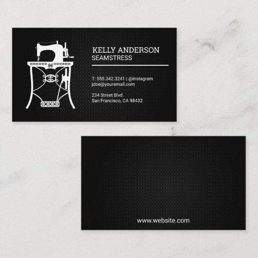 naaimachine| zwarte gaas visitekaartje (Voorkant / Achterkant)