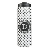 Naaimachinepatroon met monogram thermosbeker (Voorkant)