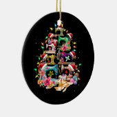 naaimachines met kerstboomkorren keramisch ornament (Rechts)