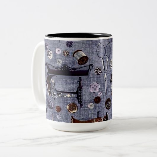  naaimachines Mok van naadloze koffie (Voorkant links)