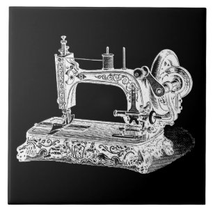 naaimachines Retromachines White Black Tegeltje