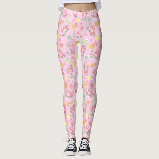 Naaimachines Roze Leggings (Voorkant)