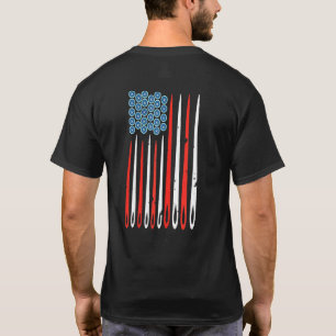 Naaimachines voor Vrouwen Amerikaanse Vlag USA Voo T-shirt