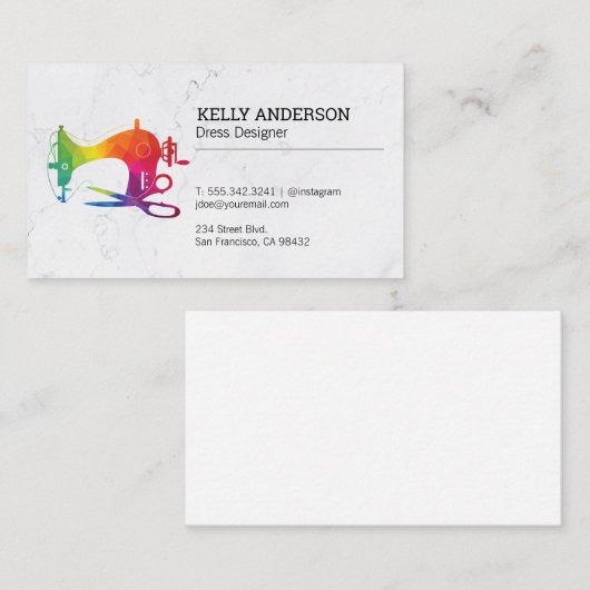 Naaimachineschaar  | ontwerper visitekaartje (Voorkant / Achterkant)