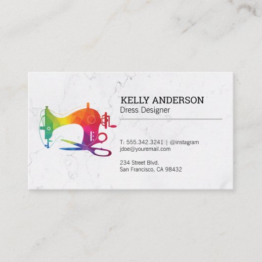Naaimachineschaar  | ontwerper visitekaartje (Voorkant)