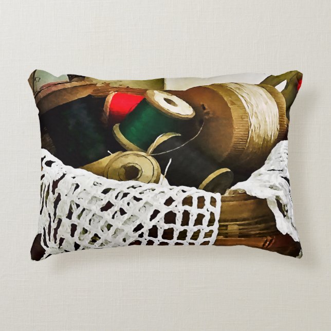 Naaimand met draad en kant accent kussen (Voorkant)