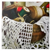 Naaimand met draad en kant tegeltje (Voorkant)