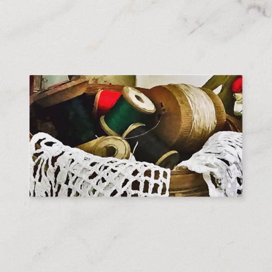 Naaimand met draad en kant visitekaartje (Achterkant)