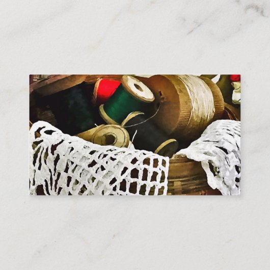 Naaimand met draad en kant visitekaartje (Achterkant)