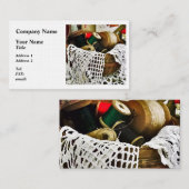 Naaimand met draad en kant visitekaartje (Voorkant / Achterkant)