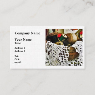 Naaimand met draad en kant visitekaartje