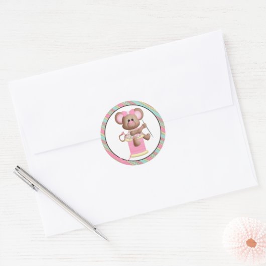 Naaimuis met schroefdraad ronde sticker (Envelop)