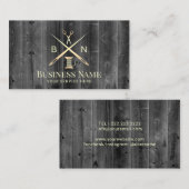 Naainaaddraad en naalden  hout visitekaartje (Voorkant / Achterkant)