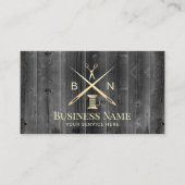 Naainaaddraad en naalden  hout visitekaartje (Voorkant)