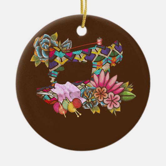 Naainaaimachine Keramisch Ornament (Voorkant)