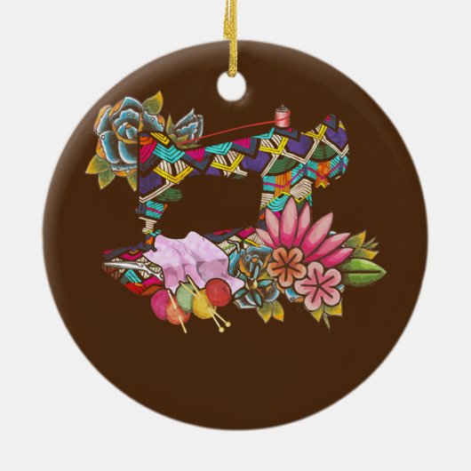 Naainaaimachine Keramisch Ornament (Achterkant)