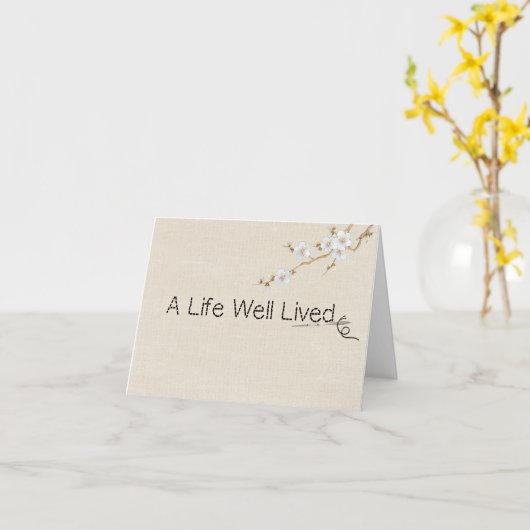 Naainaald en draad sympathie dank u kaart (Gele Bloem)