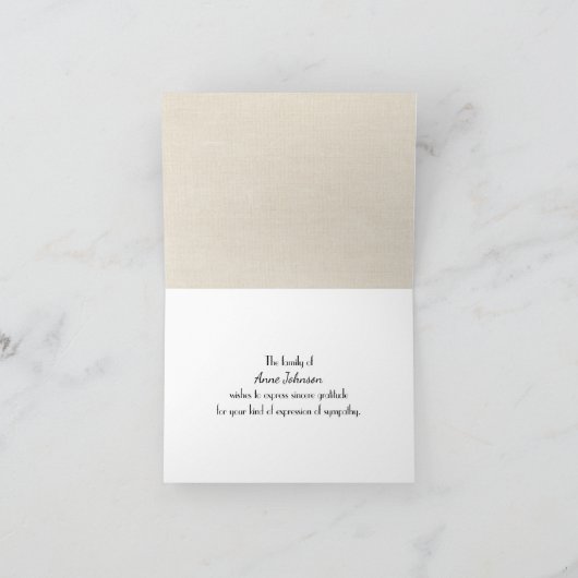 Naainaald en draad sympathie dank u kaart (Binnen)