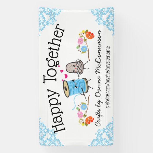 Naainaald Thimble Craft show Booth Spandoek (Verticaal)