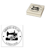 Naainmachine Floral Handmade with love Rubberstempel (Gestempeld)