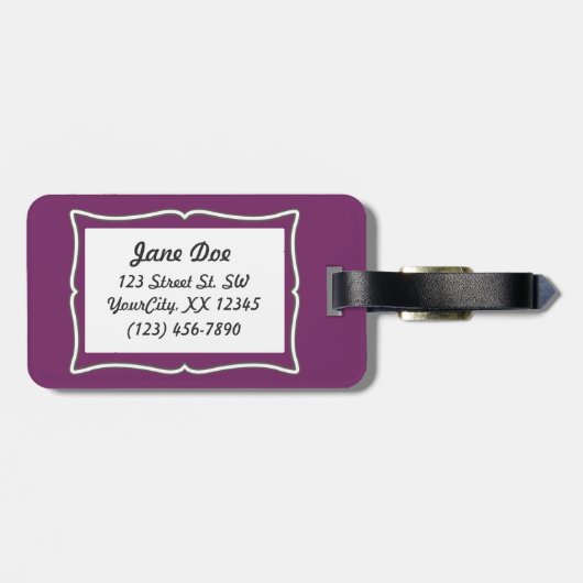 Naainmachine / Jouw tekst {Donker} Bagagelabel (Achterkant horizontaal)