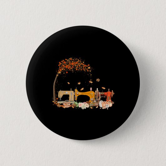 Naainnaaimachine: Drijvende Herfst Ronde Button 5,7 Cm (Voorkant)