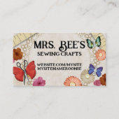  naainotions butterflies naadkaart visitekaartje (Voorkant)