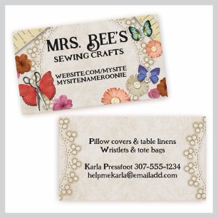  naainotions butterflies naadkaart visitekaartje