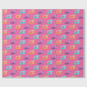 Naainpakpapier met betonstaal cadeaupapier (Vlak)