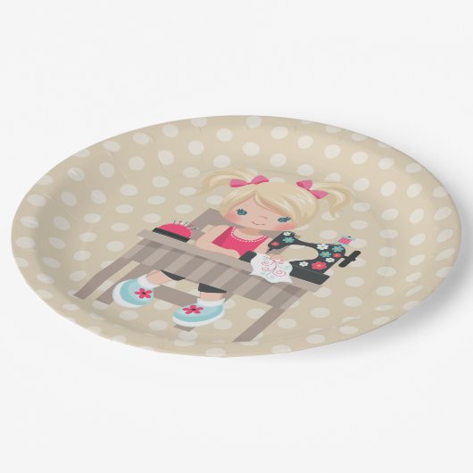 Naairmeisje Papieren Bordje (Gekanteld)