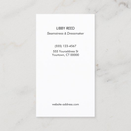  naaischaar op maat visitekaartje (Achterkant)