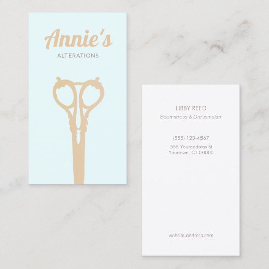  naaischaar op maat visitekaartje (Voorkant / Achterkant)