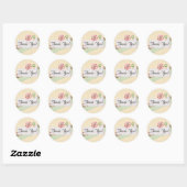 Naaisteken, Buttonnen & Lint Shabby Dank u Ronde Sticker (Vel)