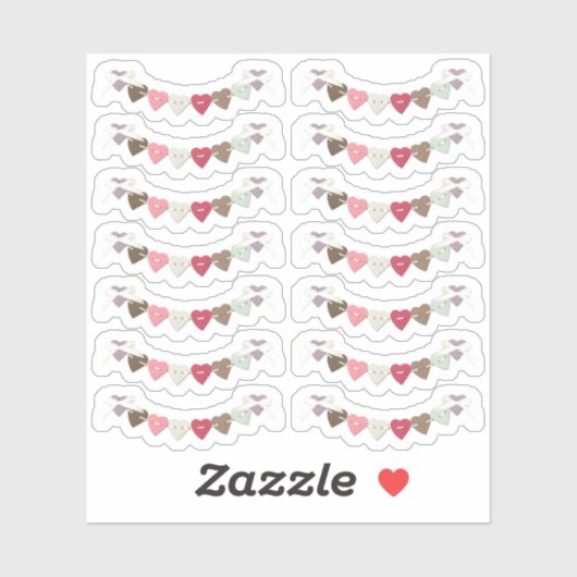 Naaisteken Land Hart Bunting Banners Sticker (Vel)