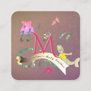 Naaister Baby Kleren Business Maroon Vierkante Visitekaartje