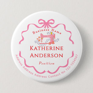 Naaister Bedrijf Naaimachine Roze Ronde Button 7,6 Cm