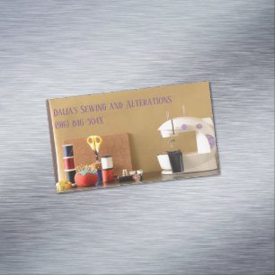 Naaister / Dressmaking / Naaiwinkel op maat Magnetisch Visitekaartje