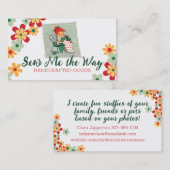  naaister naaimachine roodharige meisje visitekaartje (Voorkant / Achterkant)