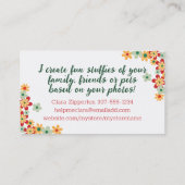  naaister naaimachine roodharige meisje visitekaartje (Achterkant)